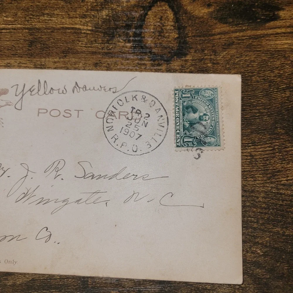 Antique 1907 Princess Anne Hotel Virginia Beach‎ VA Postcard Norfolk Cancel...